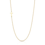 Mini Cross Necklace Necklace Roseark Sideways Cross Yellow Gold