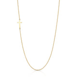 Mini Cross Necklace Necklace Roseark Sideways Cross Yellow Gold