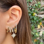 Pave Diamond Carabiner Hoop Hoop Earrings Roseark Deux
