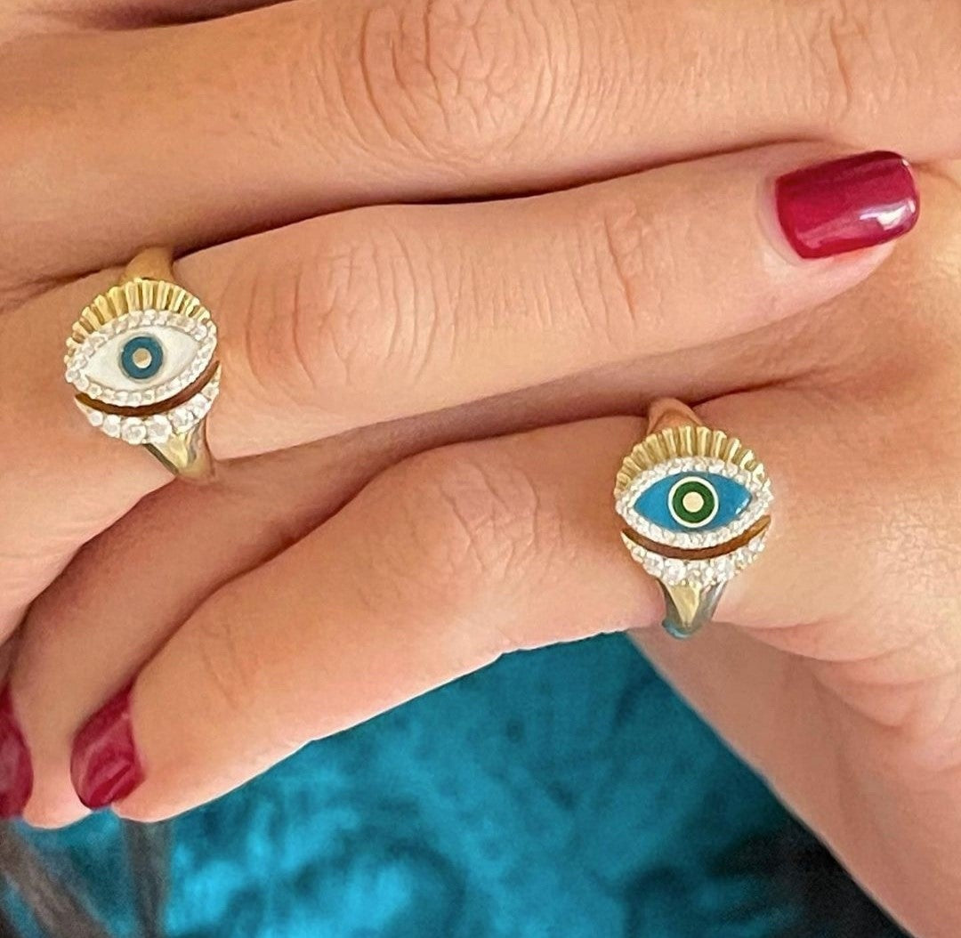 Written in the Stars Evil Eye Pinky Ring Ring Falamank