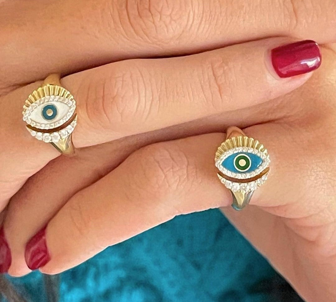 Written in the Stars Evil Eye Pinky Ring Ring Falamank