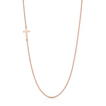 Mini Cross Necklace Necklace Roseark Sideways Cross Rose Gold