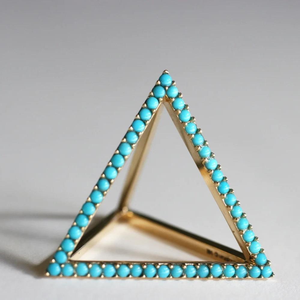 Turquoise Pyramid Ring Ring Perez Bitan