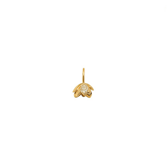 Succulent Charm, Yellow Gold and Diamond Charm Elisabeth Bell Jewelry   