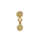 Double Circle Dangle Stud Stud Earrings Jaine K Designs Single Yellow Gold