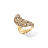 Big Zaha with Pave Champagne Diamonds Statement Ring Zahn-Z