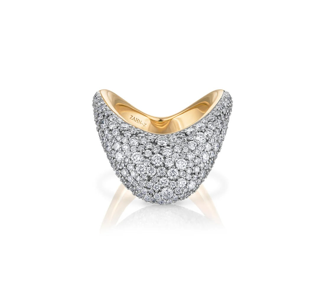 Big Zaha with Pave Diamonds Statement Ring Zahn-Z