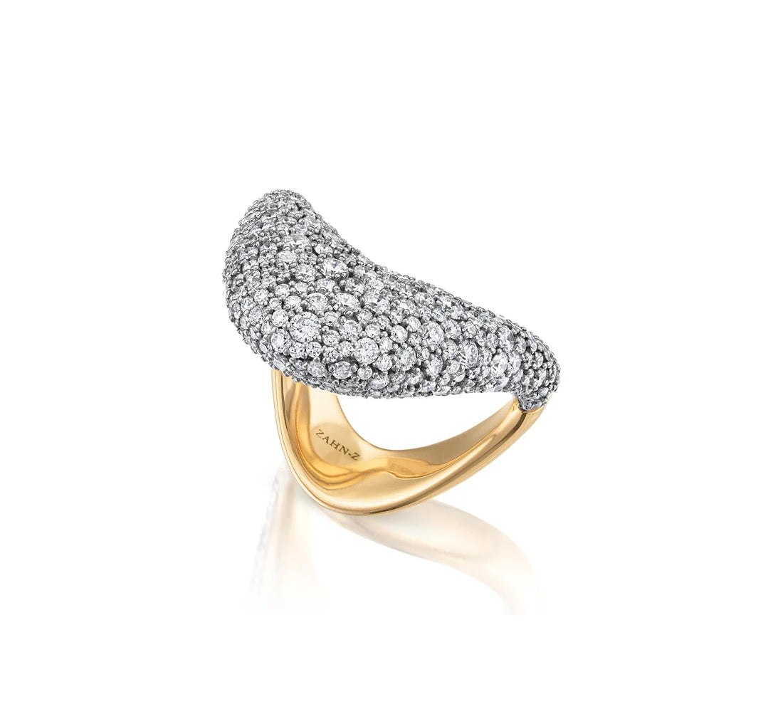 Big Zaha with Pave Diamonds Statement Ring Zahn-Z