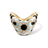 Big Zaha with MOP and Diamonds Statement Ring Zahn-Z