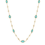 Blue Topaz and Diamond Train Necklace Pendant Sale   