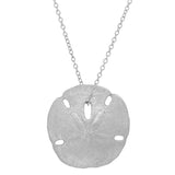 Large Sand Dollar Necklace Pendant Elisabeth Bell Jewelry White Gold  