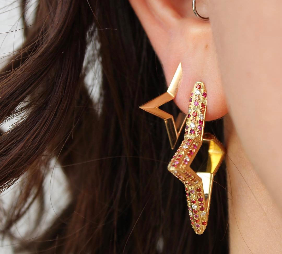 D Star Earrings Studs Elé Karela