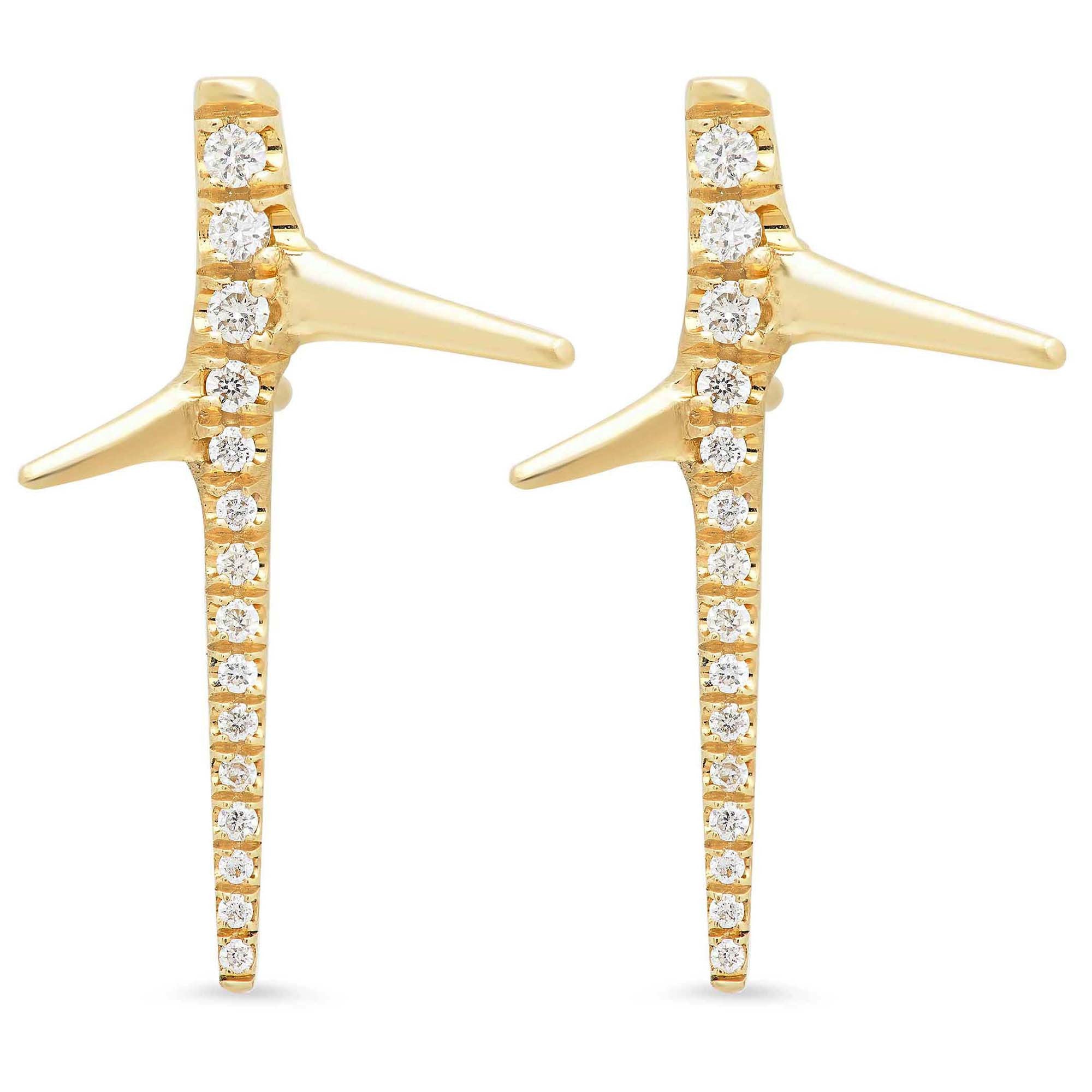 Thorn Studs Stud Earrings Elisabeth Bell Jewelry Yellow Gold Diamond