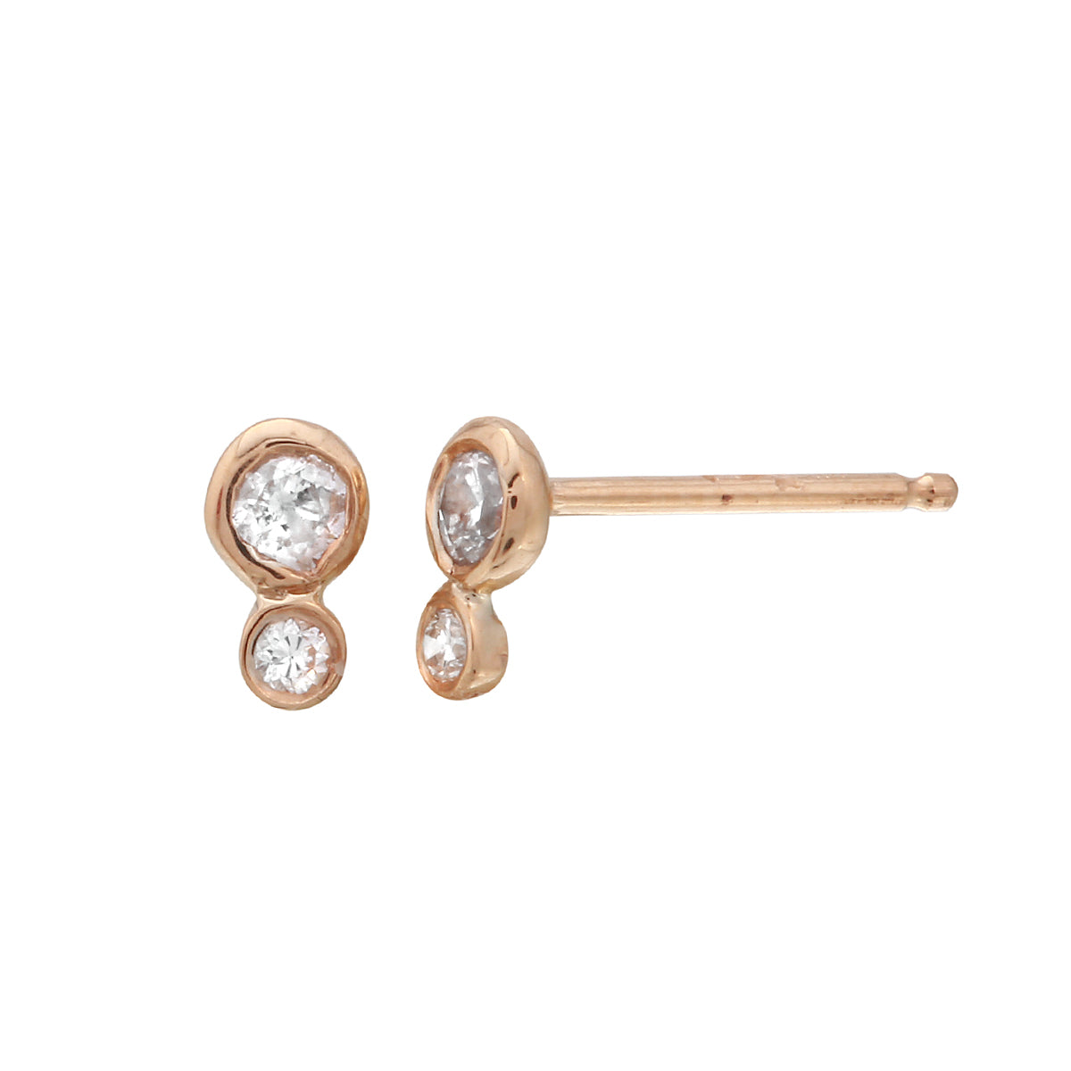 Double Diamond Stud Stud Earrings Jaine K Designs Rose Gold  