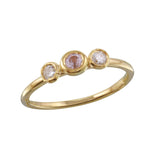 Trio Bezel Ring, Pink Sapphire and Diamond Stack Jaine K Designs   