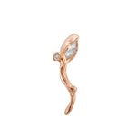 Single Leaf Stud Stud Earrings Jaine K Designs Diamond  