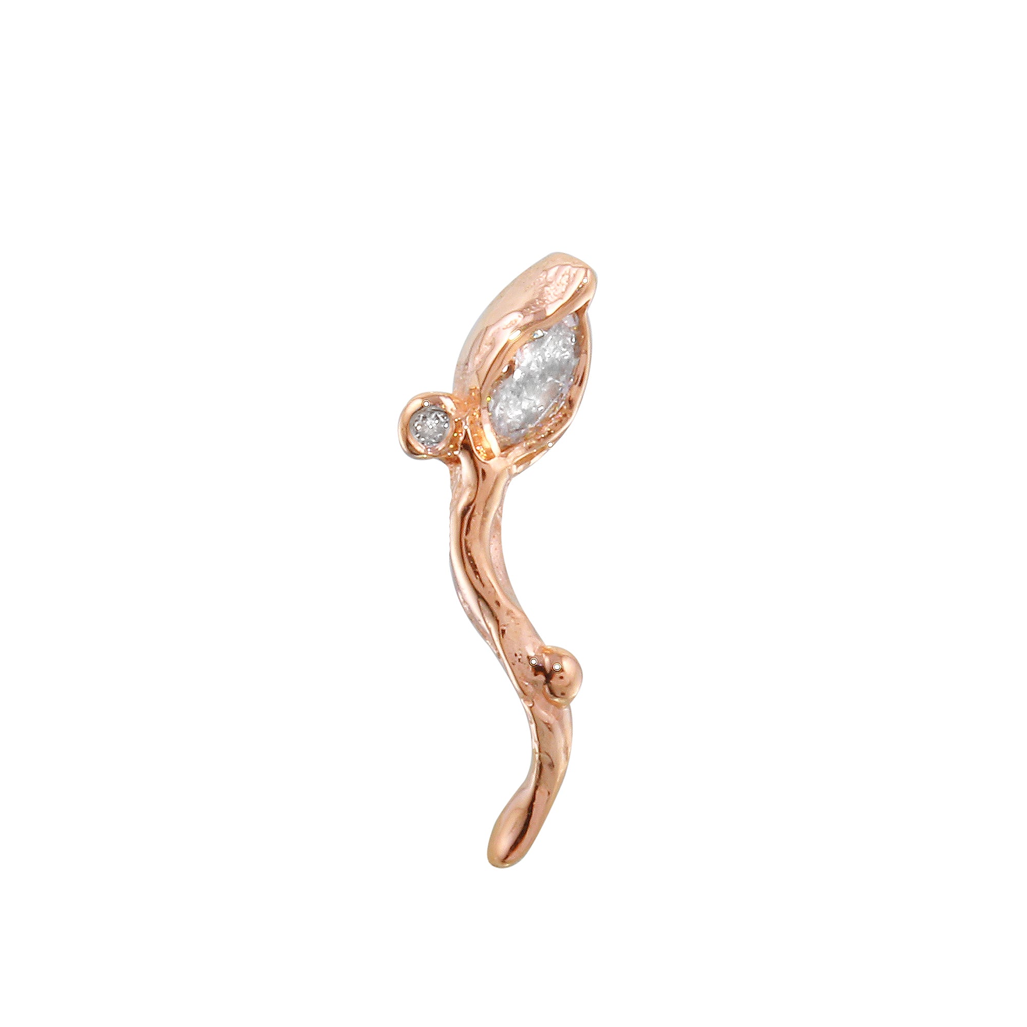 Marquise Leaf Vine Skimmer Stud Earrings Jaine K Designs Diamond