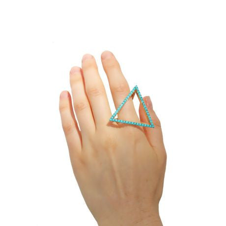 Turquoise Pyramid Ring Ring Perez Bitan