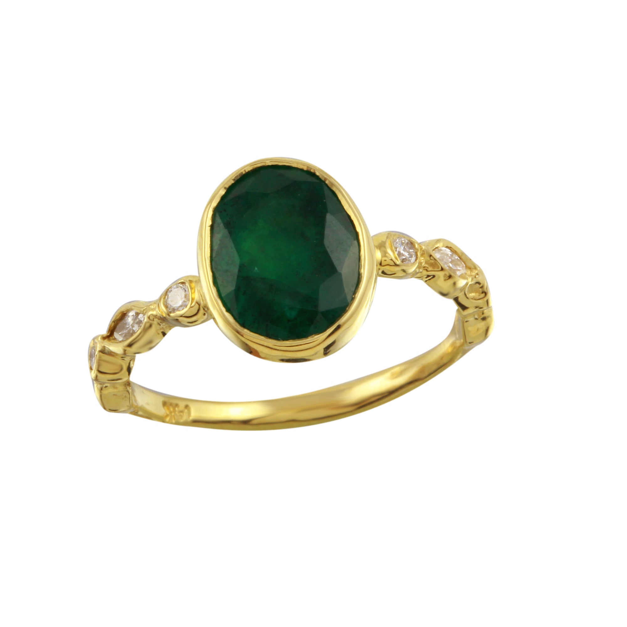 Oval Emerald Ring With Diamonds Ring Jaine K Designs