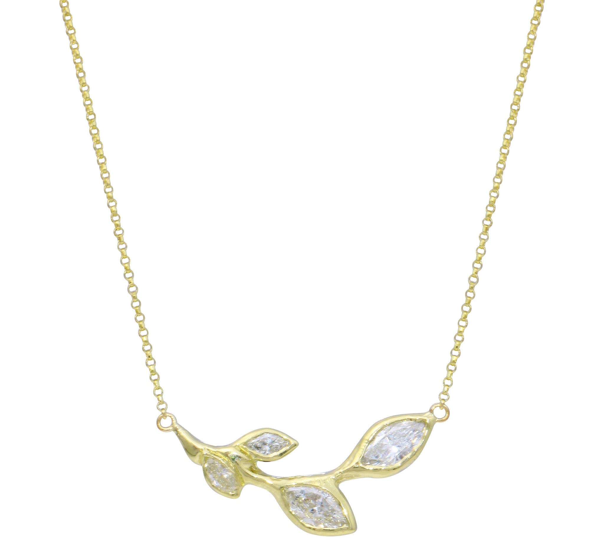 Four Petal Necklace Pendant Jaine K Designs Yellow Gold  