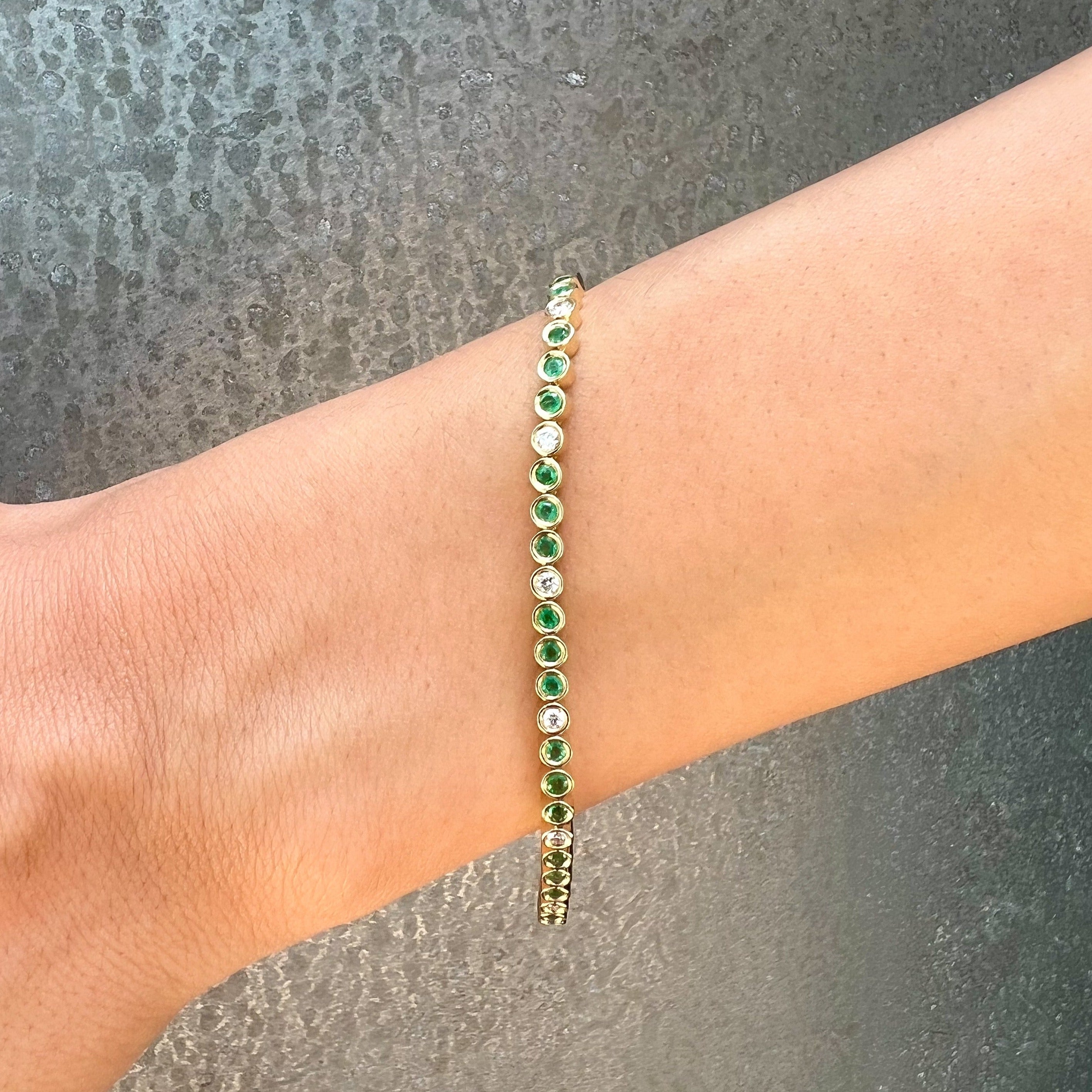Alternating Bezel Tennis Bracelet, Small Tennis Bracelet Roseark Deux