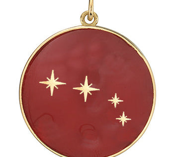 Large Enamel Constellation Pendant Charm Bare Collection Aries Red 