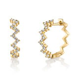 Diamond Zig Zag Huggie Huggie Earrings Roseark Deux Pair