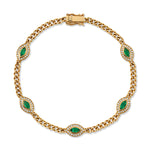 'All Seeing Eye' Chain Bracelet with Stones Chain Bracelet Roseark Deux Emerald