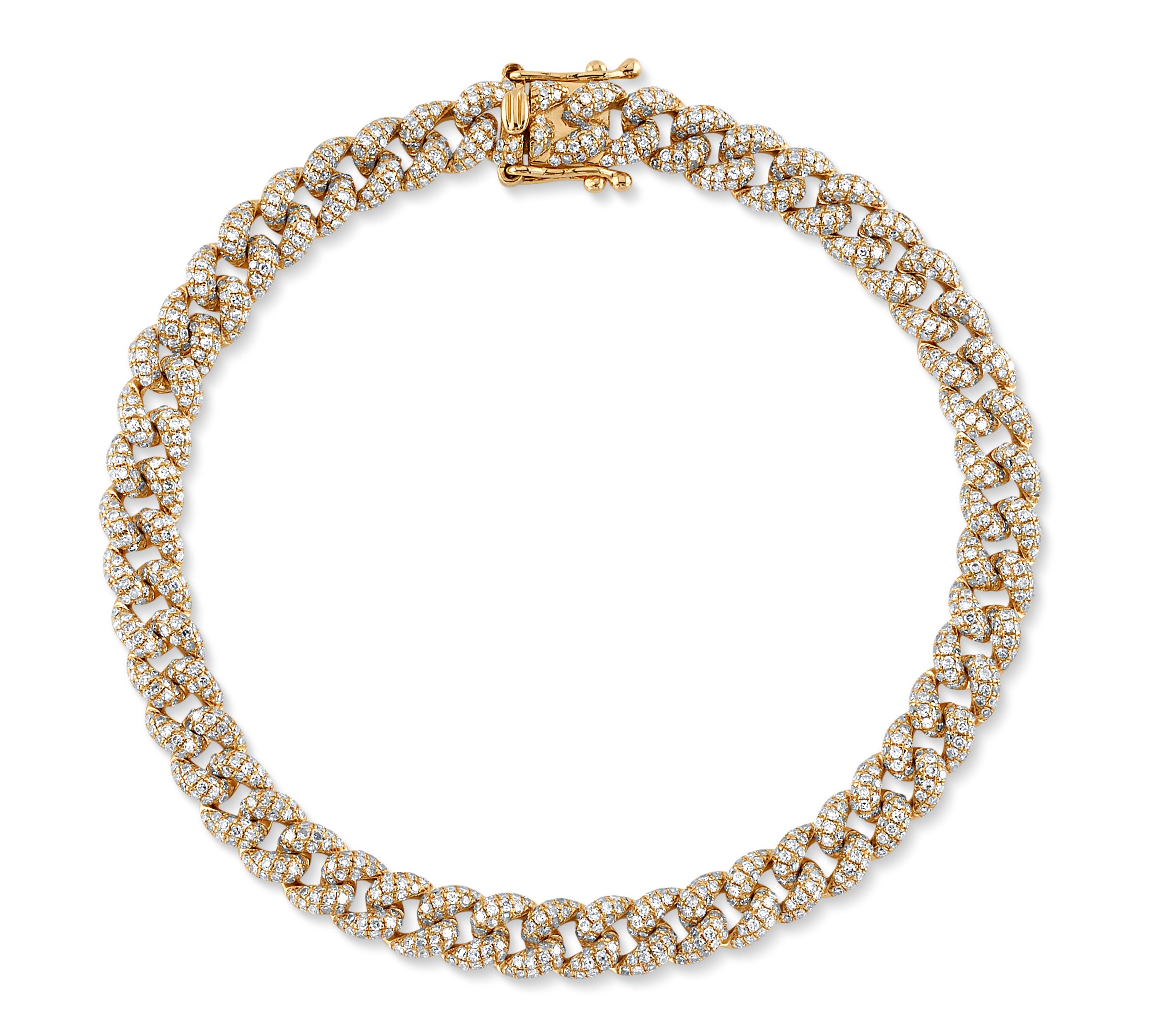 Cuban Pave Diamond Bracelet Chain Roseark Deux   
