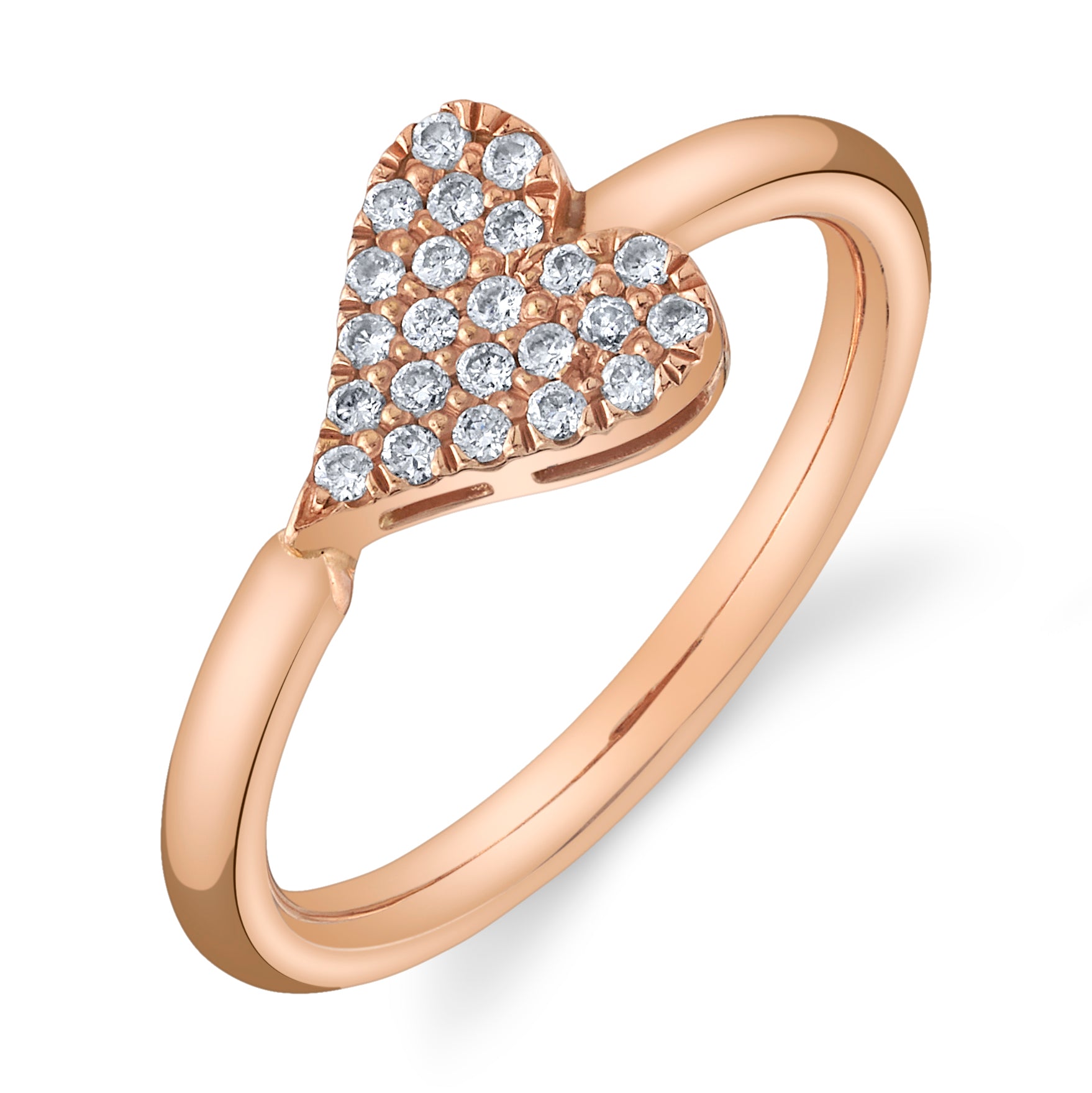 Small Diamond Heart Ring Stack Sale