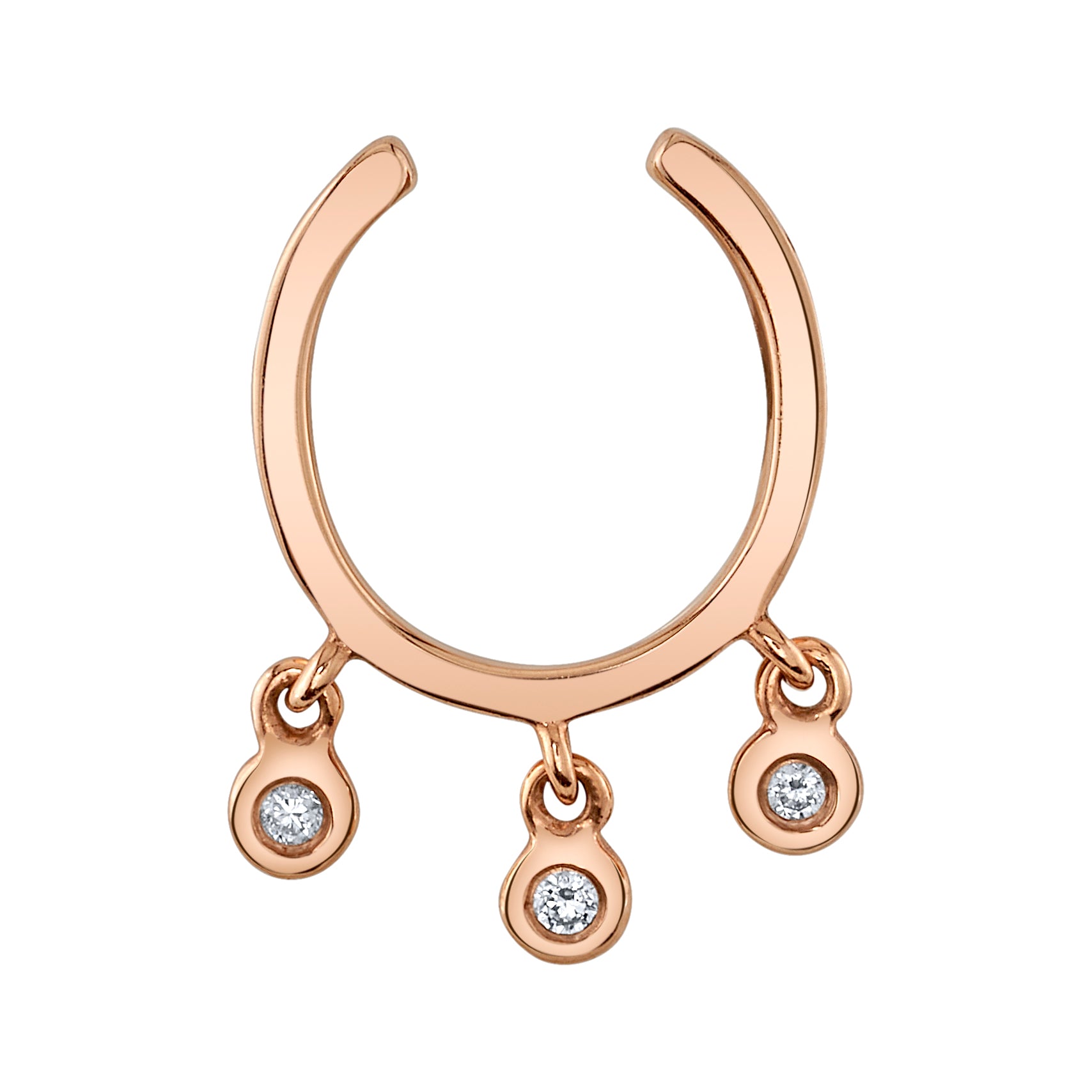 Ear Cuff with Diamond Dangles Ear Cuff Earring Roseark Deux