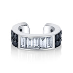 Baguette Round Diamond Ear Cuff Ear Cuff Earring Roseark Deux Black+White