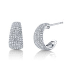 Pavé Diamond Wide Huggie Huggie Earrings Roseark Deux Pair