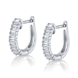 Baguette Diamond U-Shaped Huggie Huggie Earrings Roseark Deux Pair