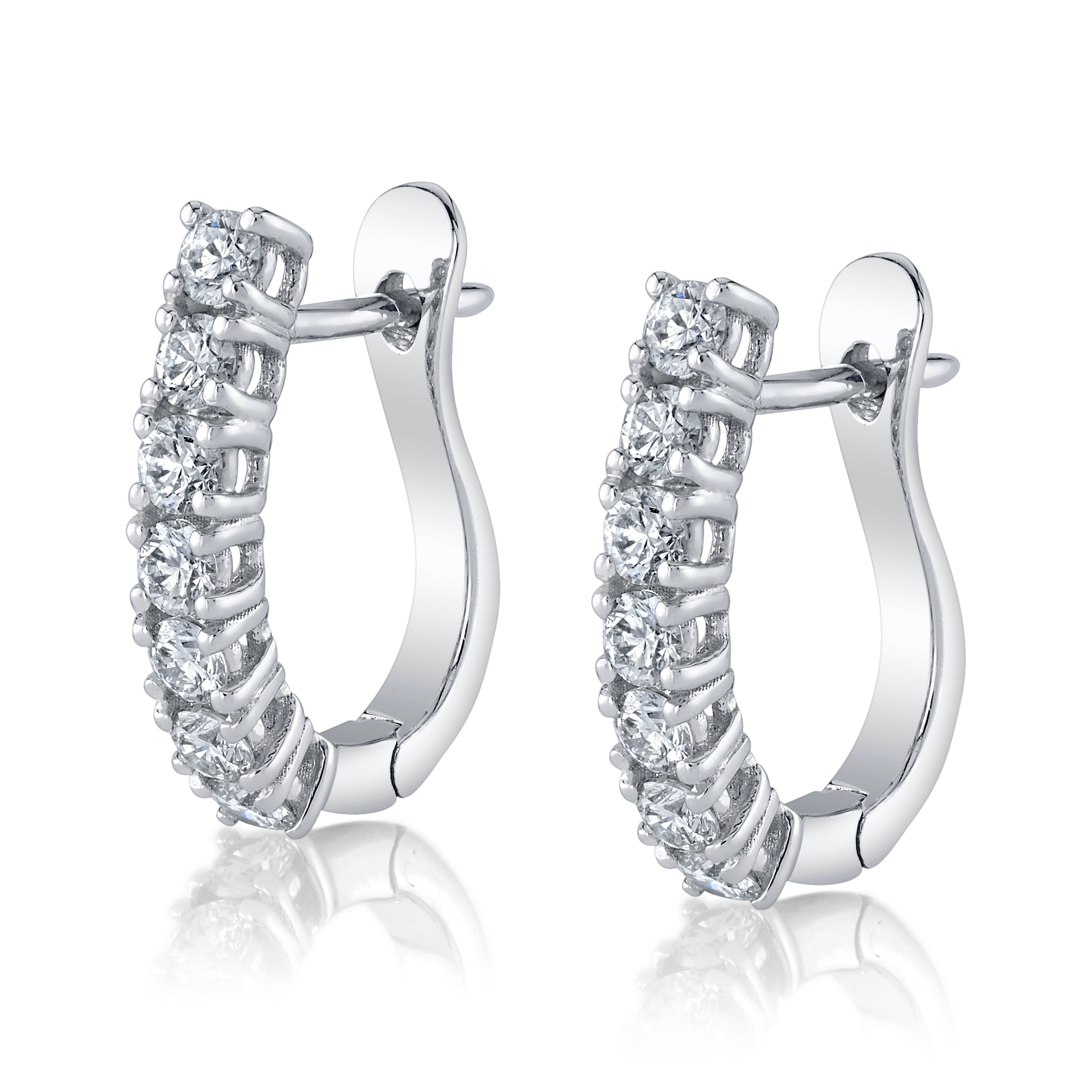 Oval Diamond Huggie Huggie Earrings Roseark Deux Pair