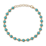 Scalloped Bezel Tennis Bracelet Tennis Bracelet Roseark Deux Turquoise
