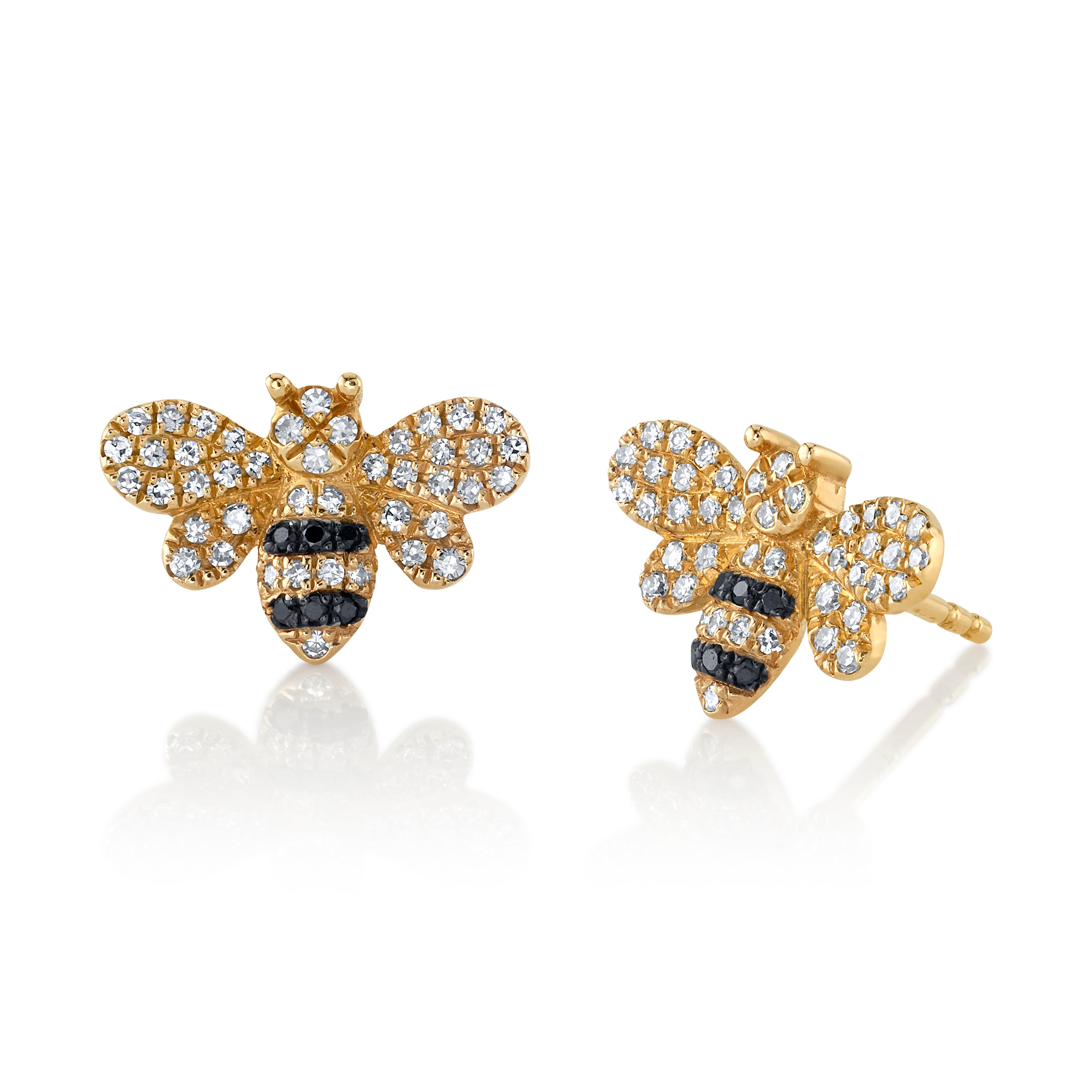 Diamond Bumble Bee Stud Stud Earrings Roseark Deux Pair
