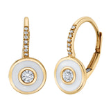 Diamond Enamel Bullseye Huggie Huggie Earrings Roseark Deux Pair