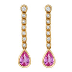 Pink Sapphire Diamond Drop Earrings Drop Sale   