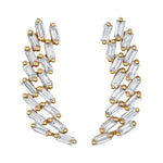 Diamond Baguette Cluster Earrings, Pair Drop Earrings Roseark Deux