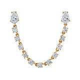 Pear-Diamond Prong-set Chain Linked Earring Drop Earrings Roseark Deux