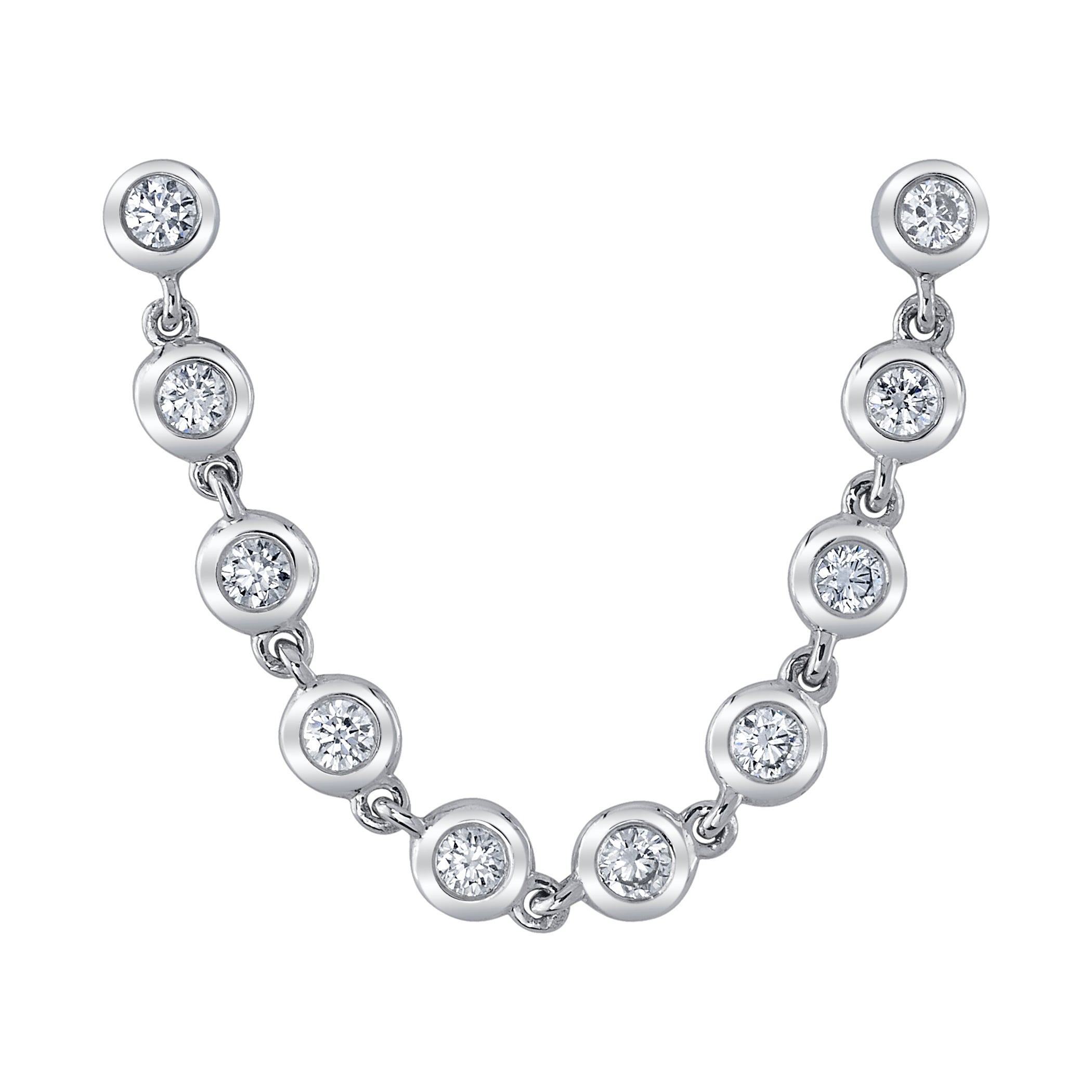 Bezel-Set Diamond Chain Earring Drop Earrings Roseark Deux