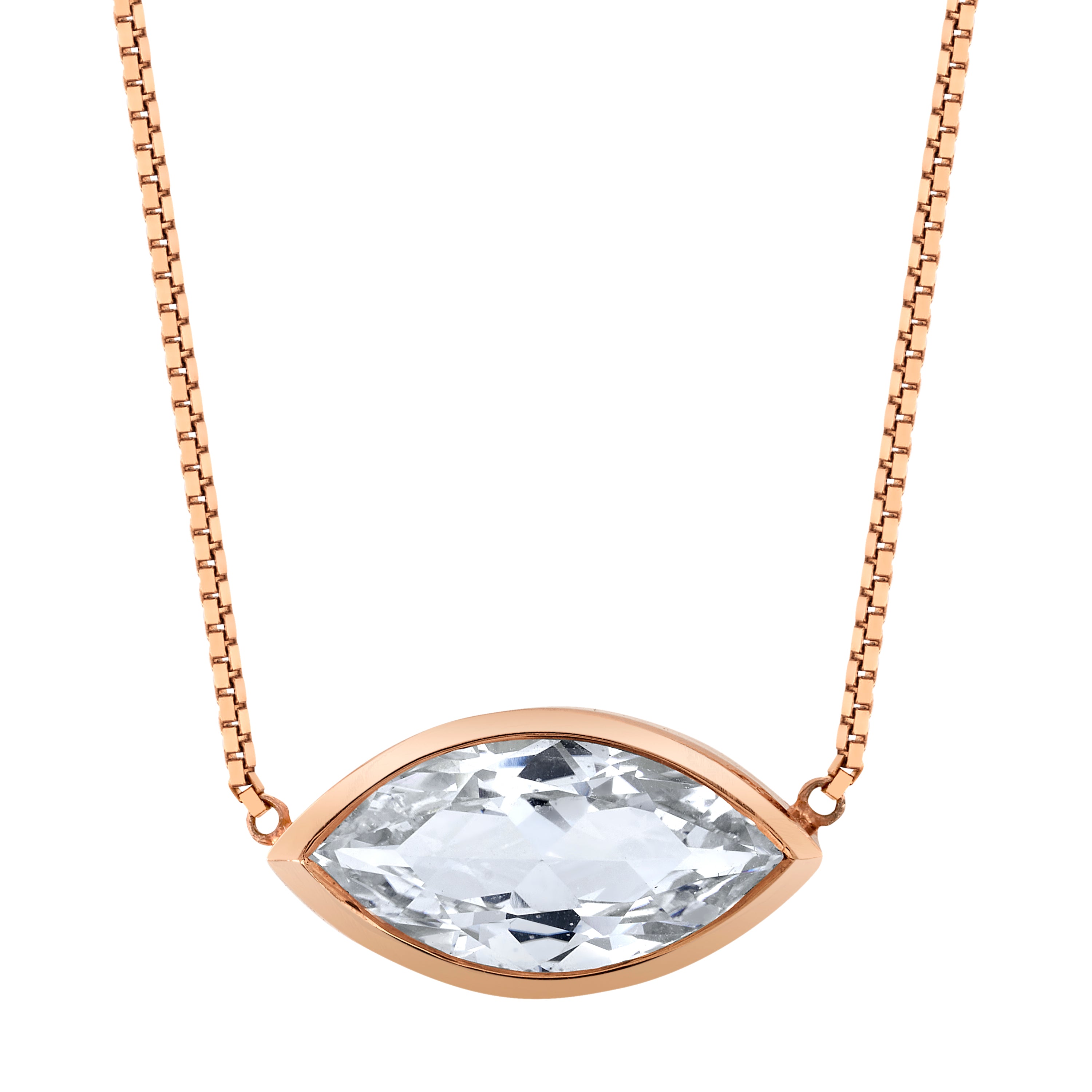 Marquise Sapphire Eye Necklace Pendant Necklace Roseark Deux