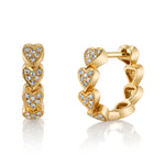 Connected Hearts Diamond Huggie Huggie Earrings Roseark Deux Pair