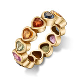 Multicolor Sapphire Heart Ring Statement Sale 6