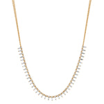 Diamond Baguette Fringe Necklace Collar Roseark Deux Yellow Gold  