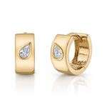 Raindrop Teardrop Diamond Huggie Huggie Earrings Roseark Deux Pair