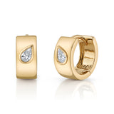 Raindrop Teardrop Diamond Huggie Huggie Earrings Roseark Deux Pair