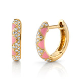 Pink and Diamond Zig Zag Hoop Hoops Earrings Roseark Deux   