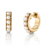Decorative Edge Pearl Huggie Huggie Earrings Roseark Deux Pair